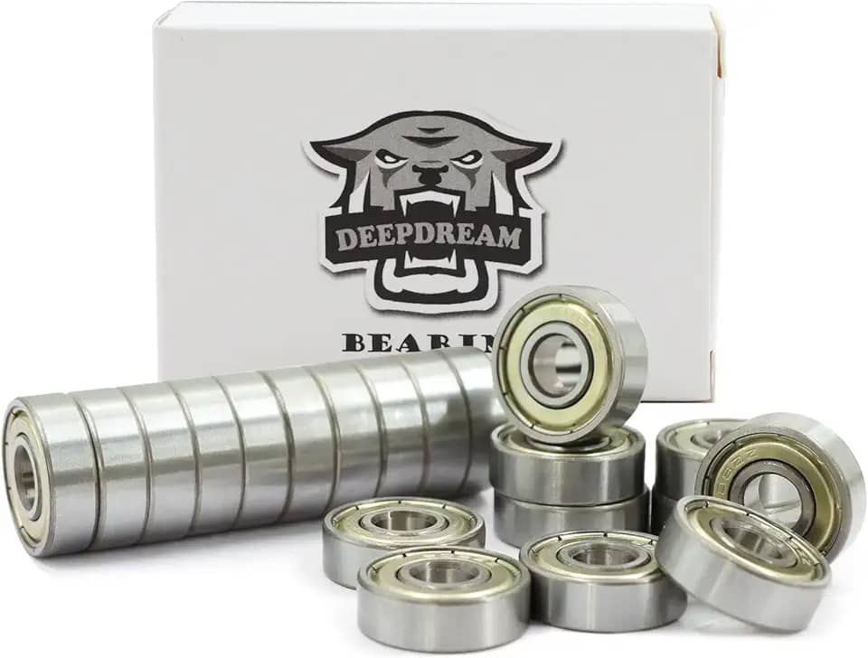 DEEPDREAM Rolamentos Premium 20Pcs 608Rs Rolamentos de Skate Rolamentos Abec Rolamentos de Esferas de Aço Cromado Rolamentos Longboard(8X22X7Mm) para Quad Skate Rolamentos de Sulco Profundo Em Miniatu