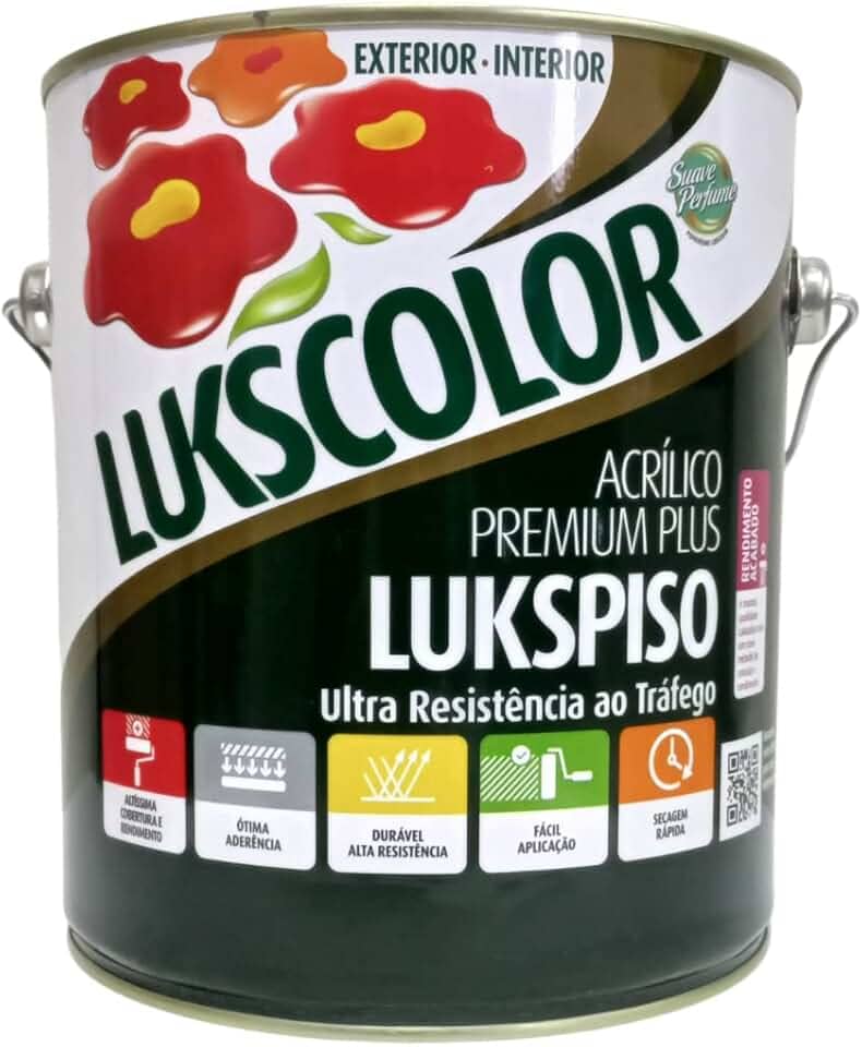 Tinta Acrílica Fosca Lukscolor Piso Lukspiso 3,6L (Cinza)