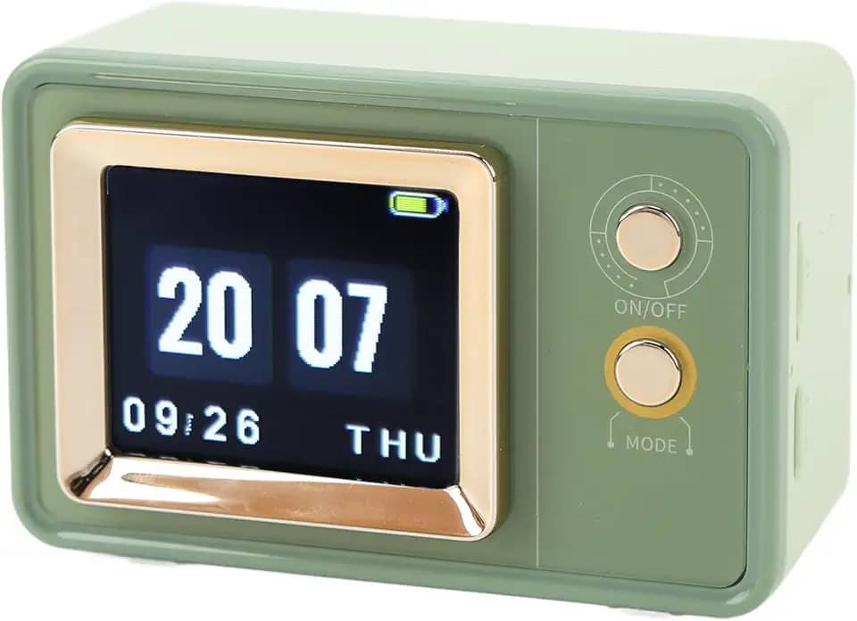 Zopsc Alto -falante Portátil de Bluetooth, Alto -falante Portátil Bt Retro Sem Fio Com Dinâmica Scene Lyrics Display, Calendário de Relógio, Som HiFi, Bt e Modo de Reprodução de