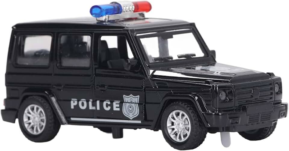 Modelo de Carro, Luzes Piscando, Modelo de Carro de Polícia Engenhoso, Escala 1/32, Durável para Casa