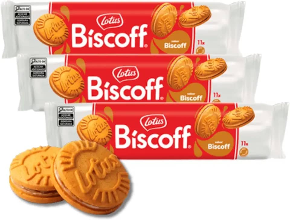 Kit 3x Bolacha Recheada Lotus Biscoff Sandwich Creme 110g – Biscoito Caramelizado Belga com Recheio Cremoso, Crocante e Irresistível
