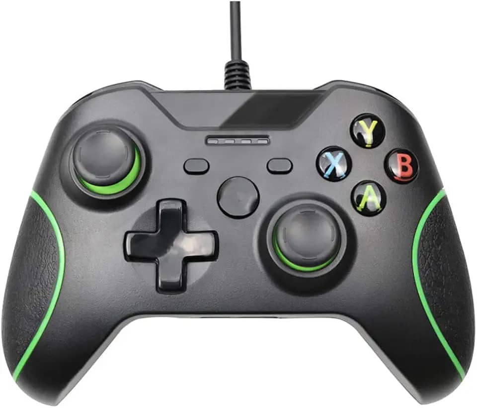 Controle com Fio para Xbox One com Vibração Dupla, de 3,5 mm para PC Windows 7/8/10 Xbox One, HNQH