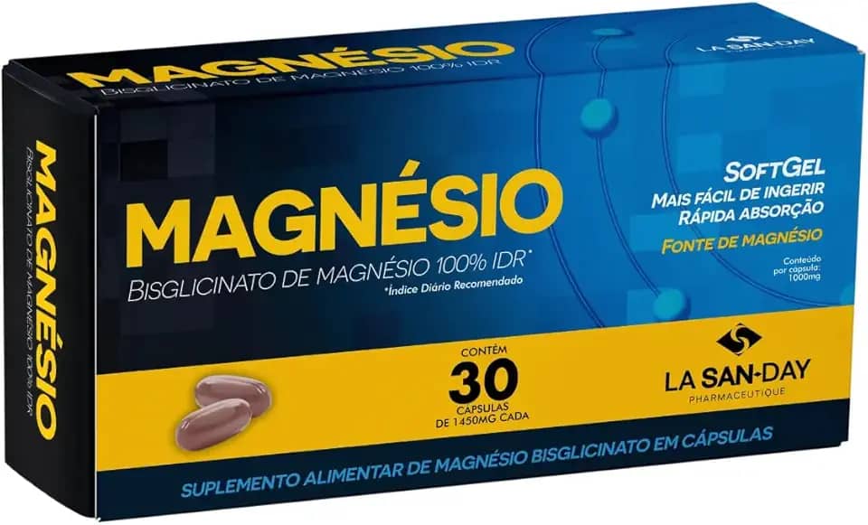 Magnésio Bisglicinato 1000mg 30 Cápsulas - Relaxamento muscular, ajudando a prevenir cãibras, espasmos e dores musculares, sendo especialmente indicado para atletas ou pessoas com alta atividade física