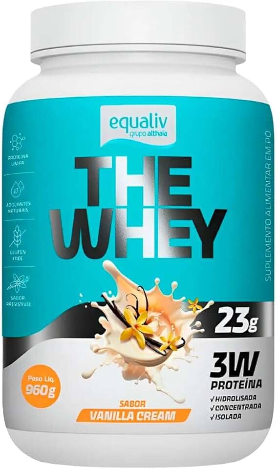 The Whey 3W, Proteína Hidrolisada, Isolada e Concentrada, Sabor Vanilla, 960g -Equaliv