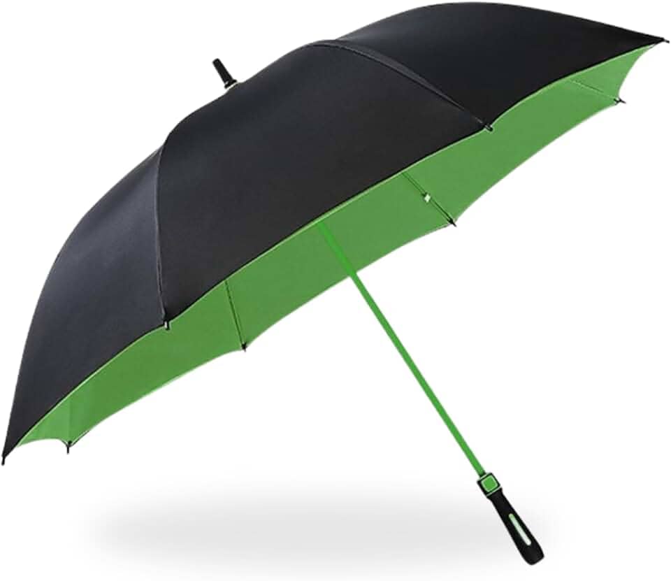 Guarda Chuva Grande Automático Reforçado Resistente Contra Vento 2 Pessoas Proteção Contra Sol Tecido Duplo Hastes de Fibra de Vidro