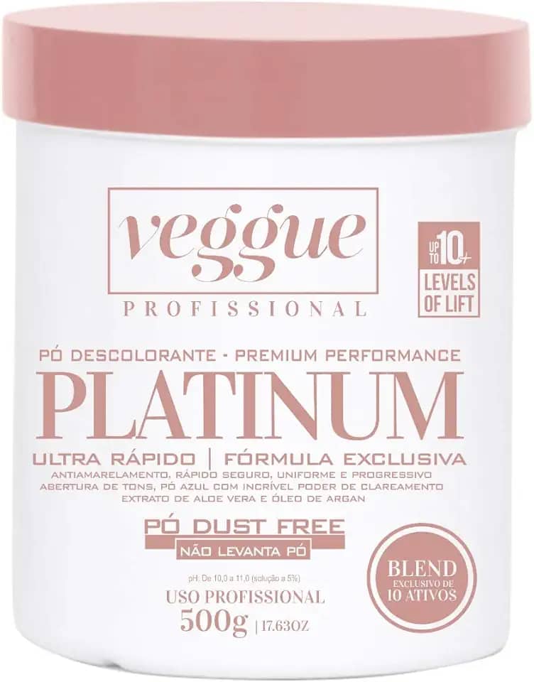Pó Descolorante Azul 10 Tons Ultra Rápido Veggue Profissional 500g