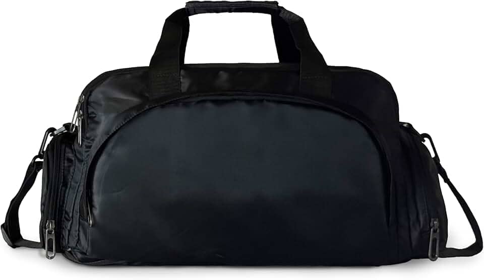 Bolsa Esportiva Impermeável Mala de Mão 3 em 1 com Compartimento para Sapato – Para Academia Praia Viagem e Lazer - Unissex (Preto)
