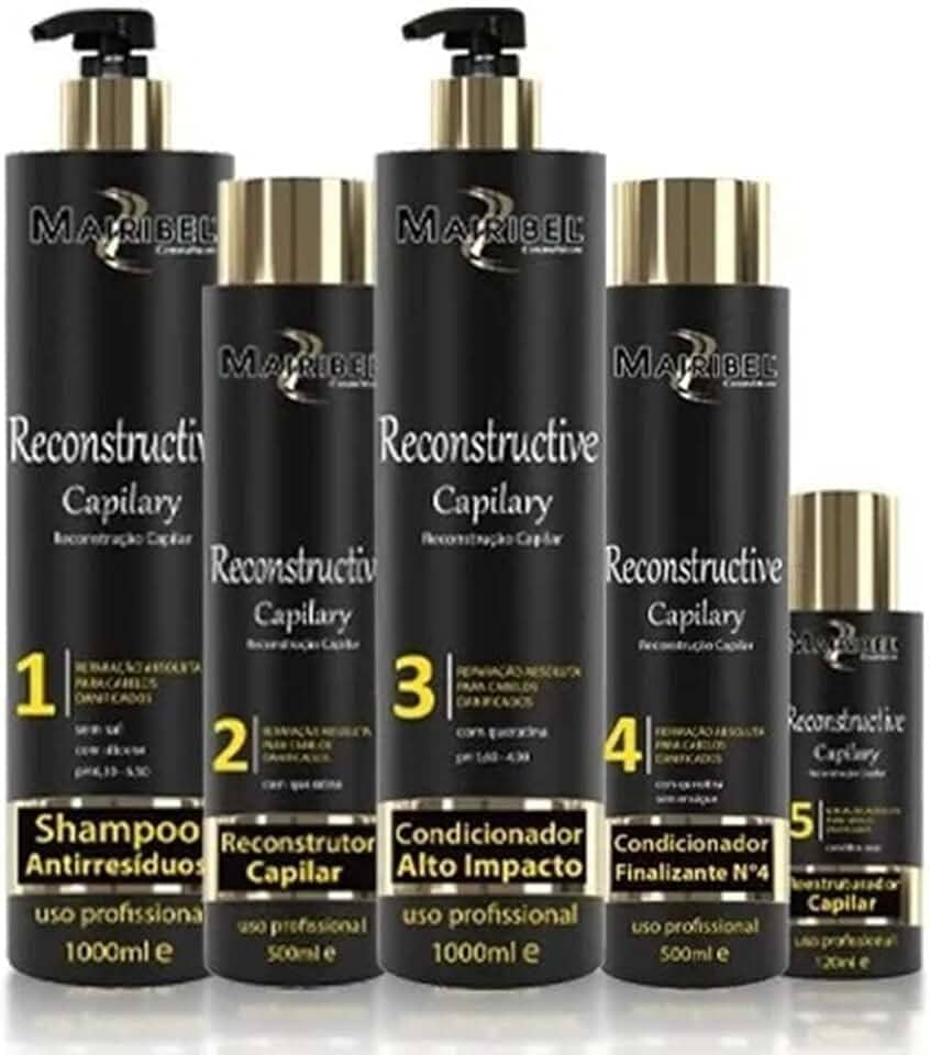 Kit Cauterização e Reconstrução Capilar Mairibél Cosmeticos Completo 05 Produtos