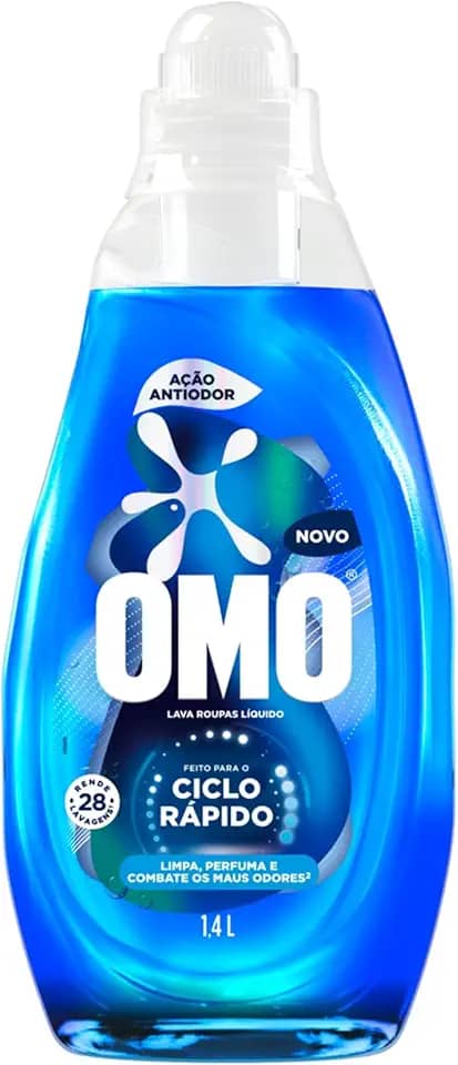 Lava-Roupas Líquido Omo Ciclo Rápido Ação Antiodor Frasco 1,4l