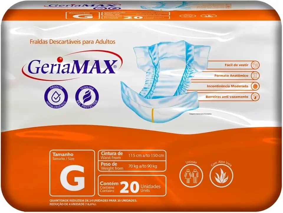 Fralda Descartável Geriátrica Geriamax G