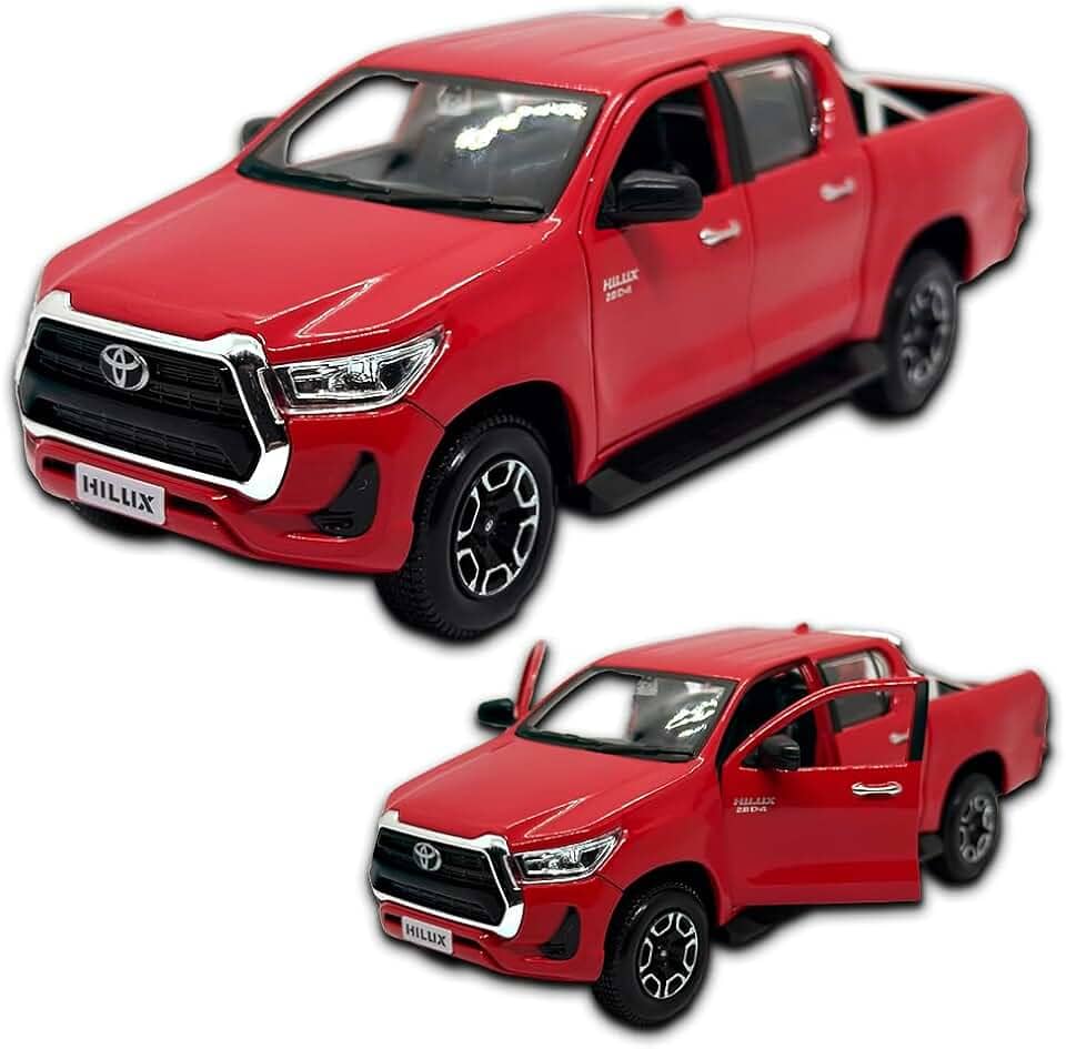 Miniatura De Carro Hilux Srv Em Metal 1/27 20 Cm Maisto Vermelho Miniatura de carros colecionáveis Carrinho de ferro Hilux (Vermelho)