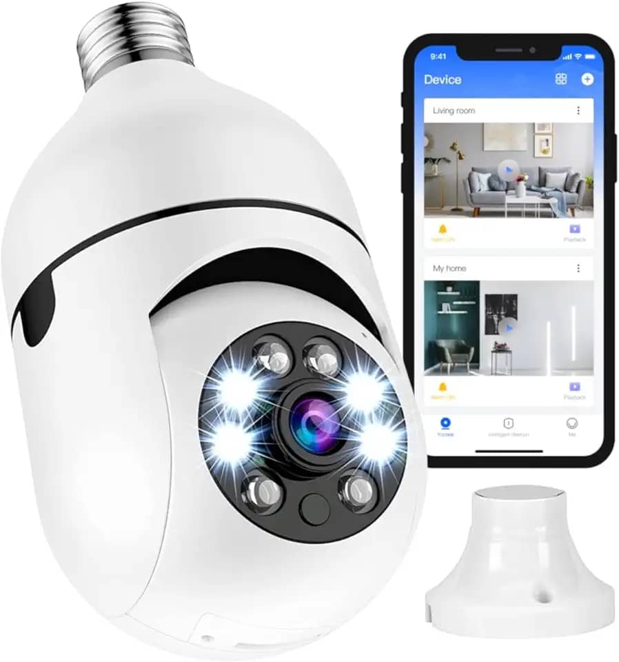 Câmera Segurança Lâmpada Ip Wifi 360° Full HD Yoosee Inteligente Prova D'água Giratória Visão Noturna Infravermelho Detecção de Movimentos 1080P HD Bivolt Premium