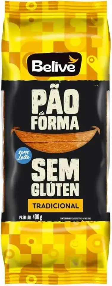 Pão de Forma Tradiconal sem Glúten 400g - Belive