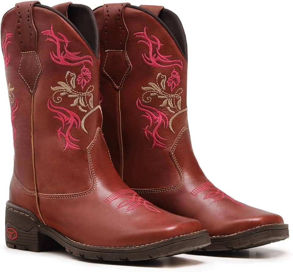 Bota Botina Texana Feminina Cano Longo Country