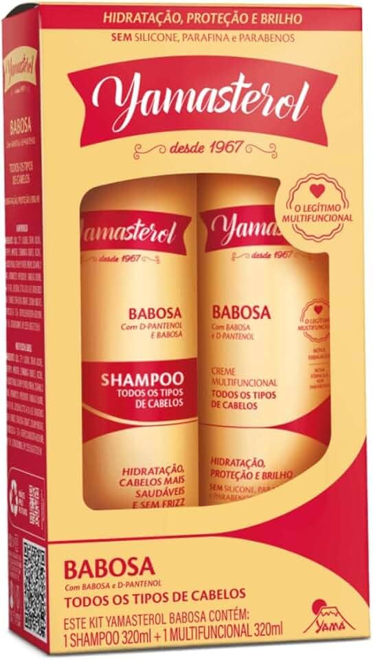 Kit Babosa Shampoo + Creme Multifuncional Capilar Todos Tipos De Cabelo Yama 320ml