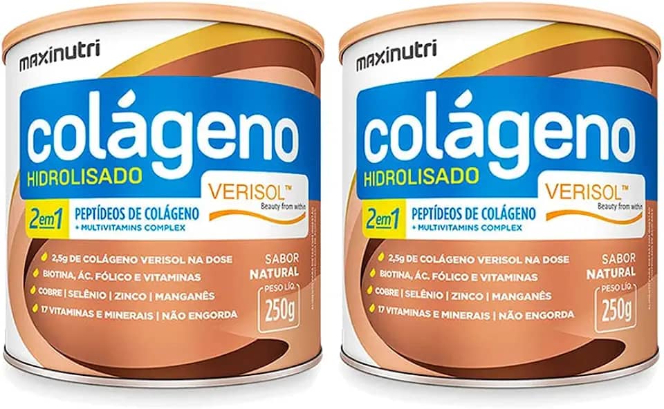 Kit 2 Colágeno Pó Verisol 250g O Melhor para Pele e Cabelo Sabor:Natural/Sem Sabor