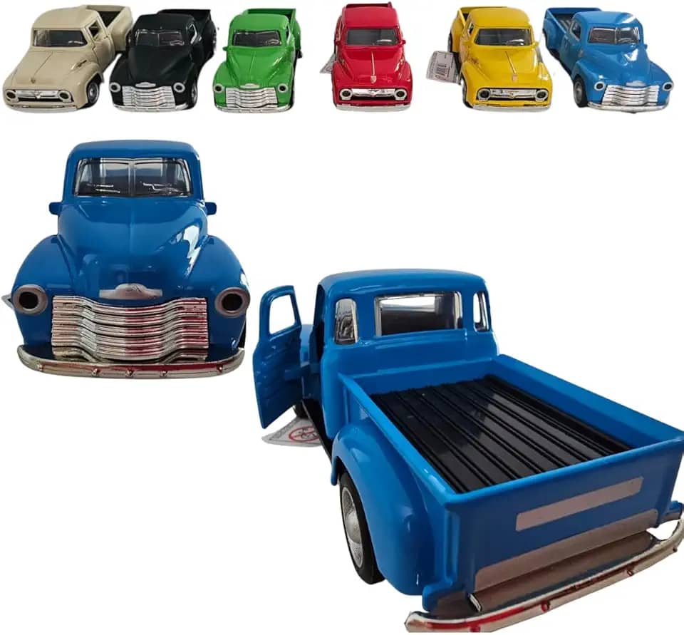 Caminhonete Miniatura Colecionável Brinquedo Carrinho Metal À fricção Abre Portas (Azul)
