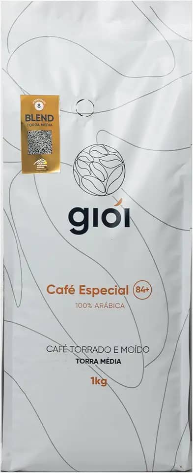 Giói Café Especial, 100% Arábica, Torrado e Moído, 84+ (1kg, Blend Média)