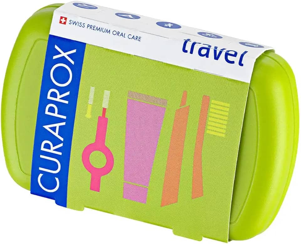 Kit Viagem Curaprox Estojo, Escova Dental, Creme Dental, Escova Interdental Sortido