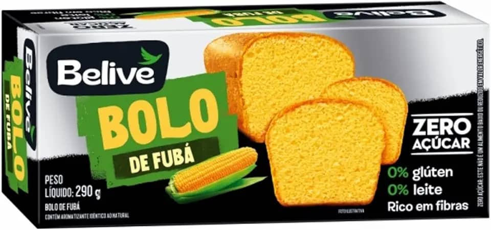 Bolo de Fubá S/Gluten S/Açúcar BELIVE 290g