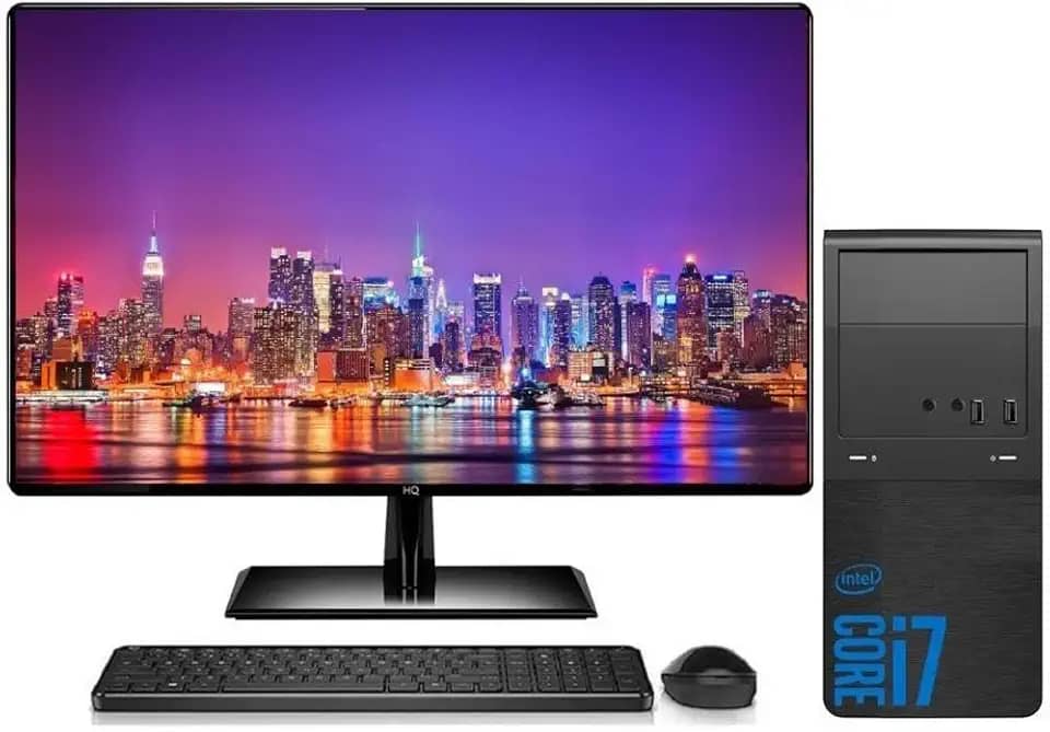 Computador Completo Intel Core i7, Placa Mãe H61, RAM 16GB, SSD 1TB, Monitor LED 23,8' HDMI, Windows 10