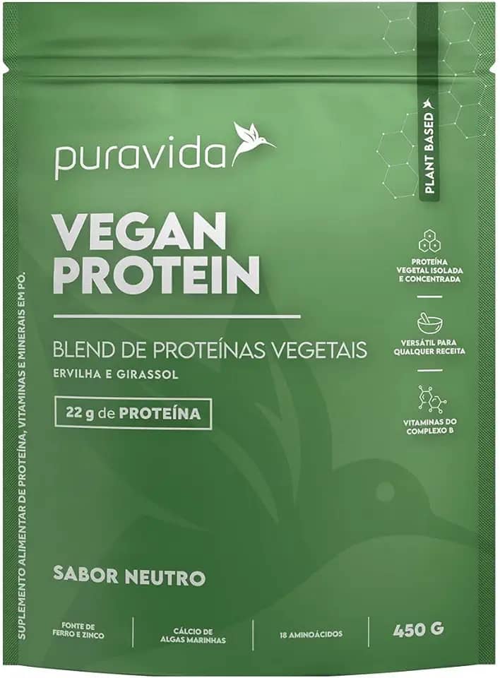 Puravida Suplemento Vegan Protein Sabor Neutro 450g