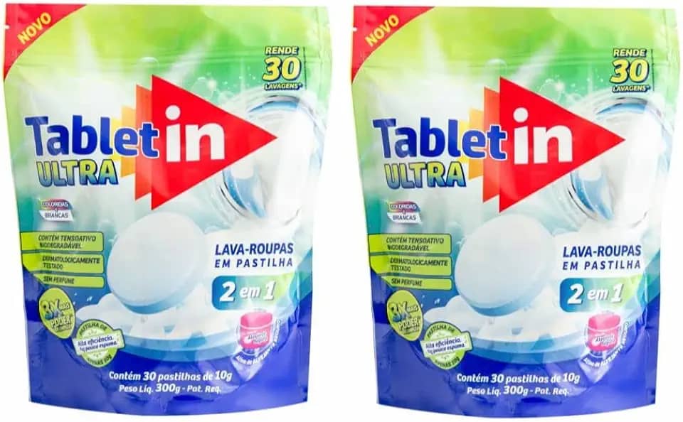 Tabletin Ultra Lava-Roupas em Pastilhas 2x1-2 Unidades