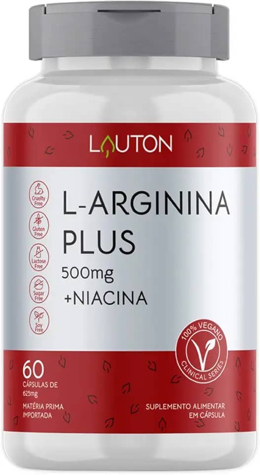 Arginina Plus 500mg Vegano 60 Capsulas Lauton Nutrition