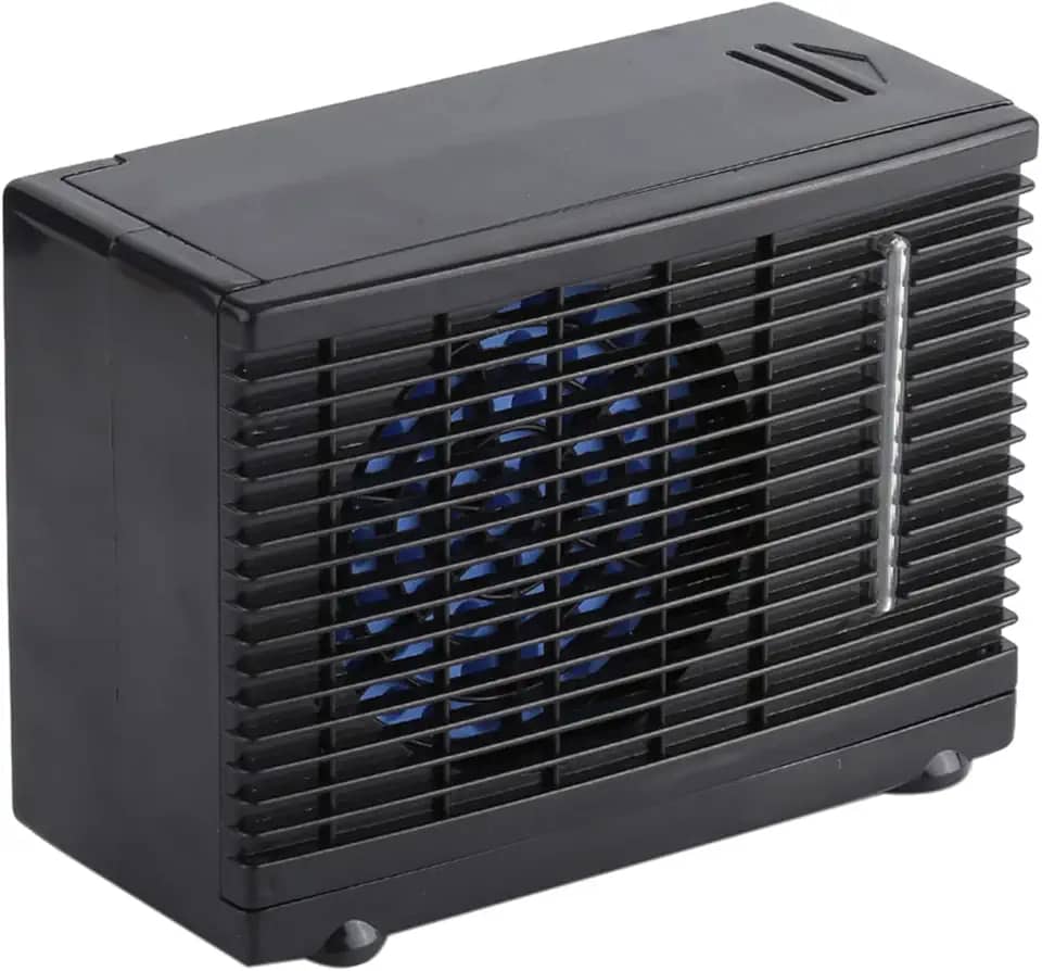 KIMISS Ar condicionado portátil para carro, ar-condicionado portátil CC 12 V, caminhão, casa, 20 x 11 x 15 cm, mini ventilador ajustável de 2 velocidades, pequeno ar condicionado para mesa doméstica