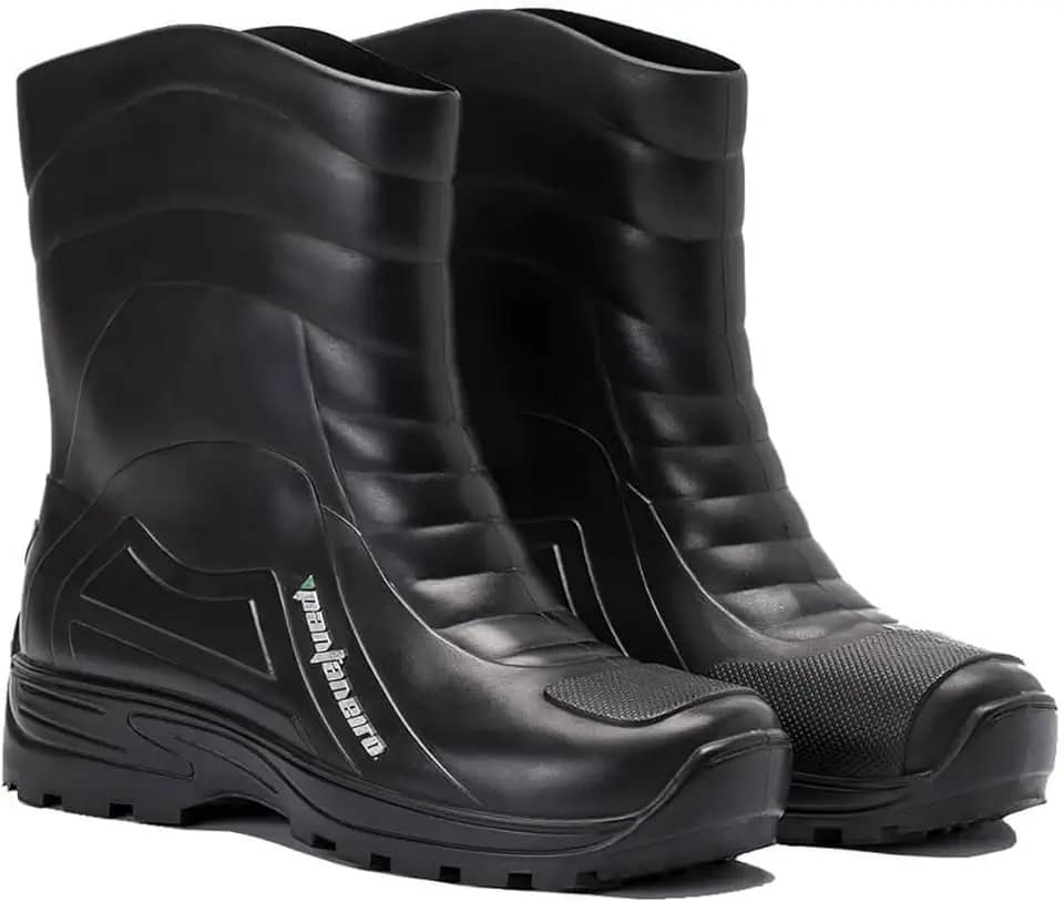 Bota De Pvc Para Chuva Cano Medio Impermeável Preta Pantaneiro Motocilcista Motoqueiro Uso Geral