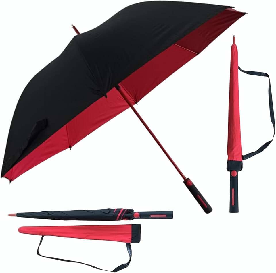 Guarda Chuva Automático Grande | Reforçado, Hiper Repelente à Água, Fibra de Vidro UltraFlex | Tecido Resistente, Proteção UV 100%, Resistente ao Vento | Perfeito para Chuva e Sol