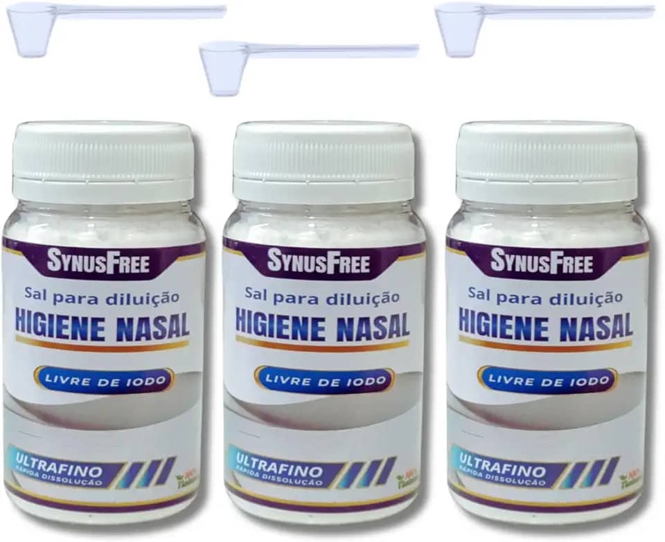 Soro Fisiológico Kit 3un 100g Limpeza Nariz Lavagem NasaL Synusfree