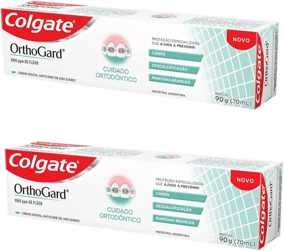 Kit Com 2 Creme Dental Orthogard Anticáries Cuidado Ortodôntico 90g