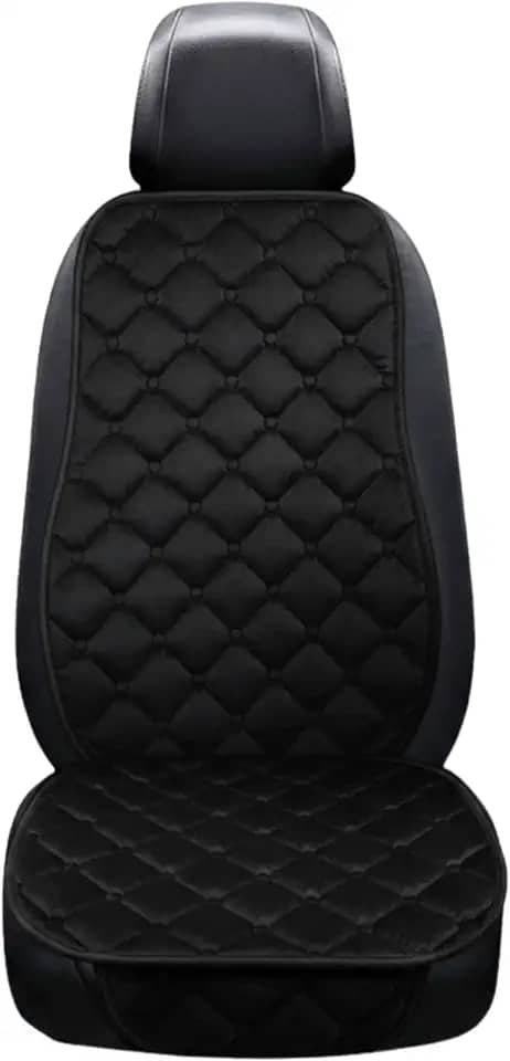 Capa Protetora De Banco Para Carro Com Encosto Em Suede Design Sofisticado Confortável e Elegante (Preto)