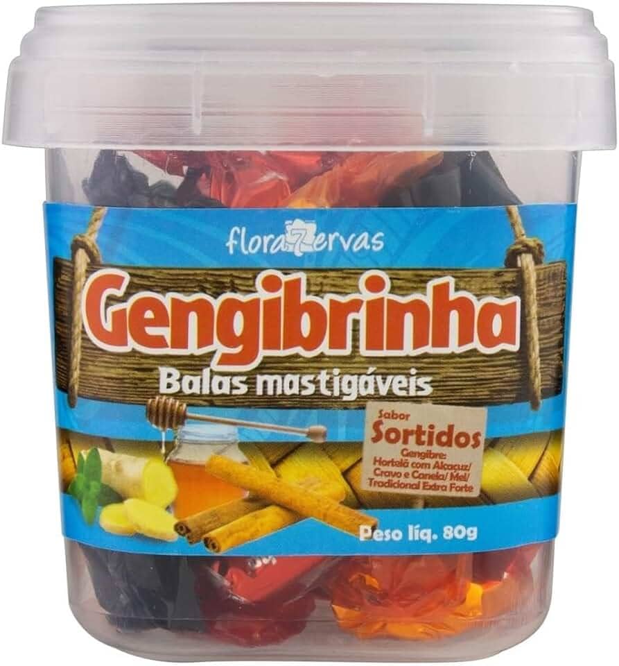 Bala Pote Bala de gengibre Gengibrinha misto (4 Sabores)