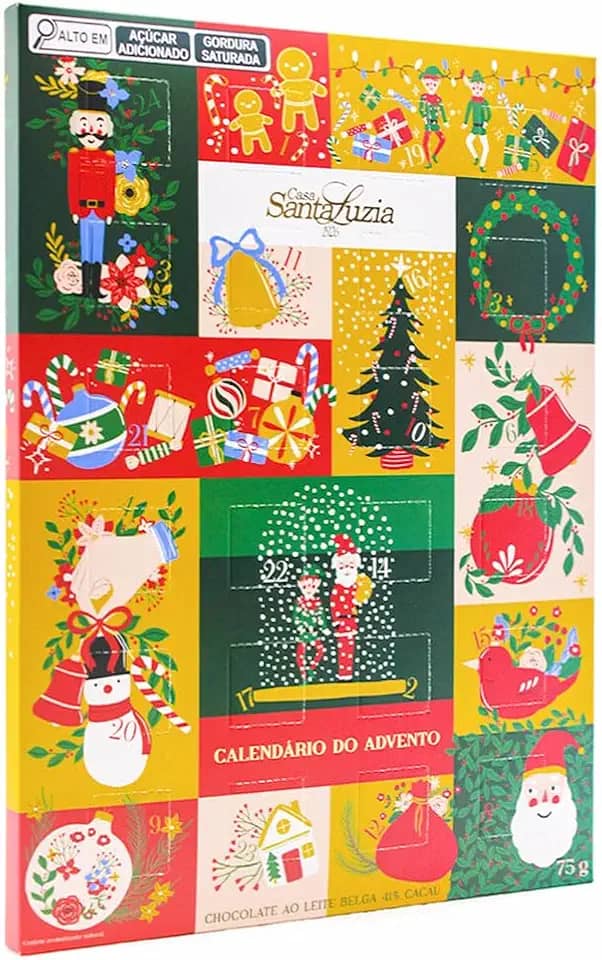Calendário do Advento Chocolate ao Leite Belga Casa Santa Luzia 75g