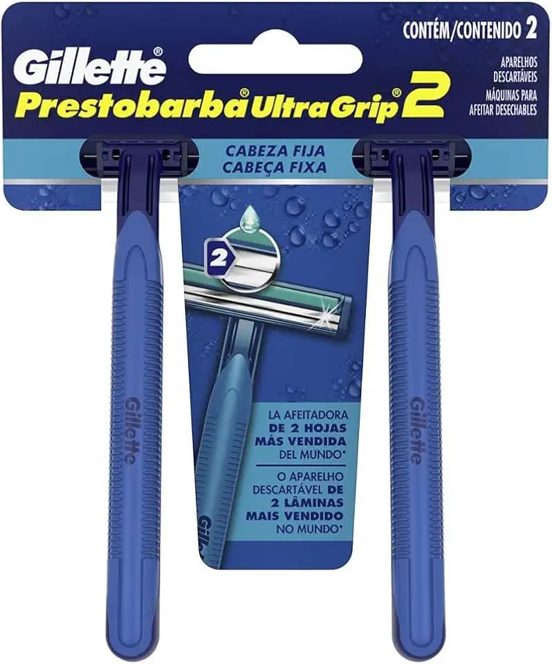 Aparelho de Barbear Descartável Gillette Prestobarba UltraGrip2 - 2 Unidades
