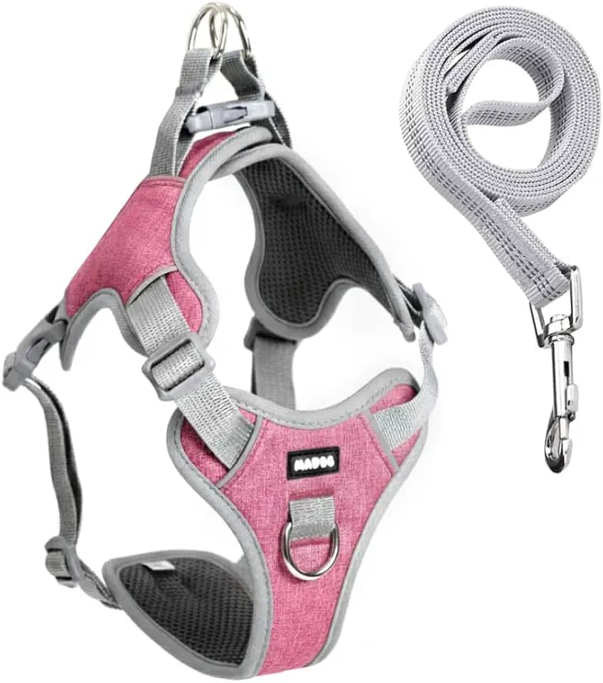 Coleira Peitoral Antipuxão Comfort com Guia de Passeio (P, Rosa)