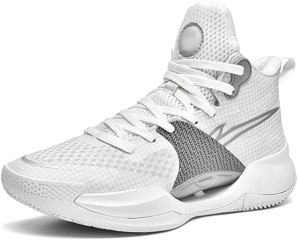 Tênis de basquete masculino leve, malha respirável, sola de alta tração, tênis adequados para academia