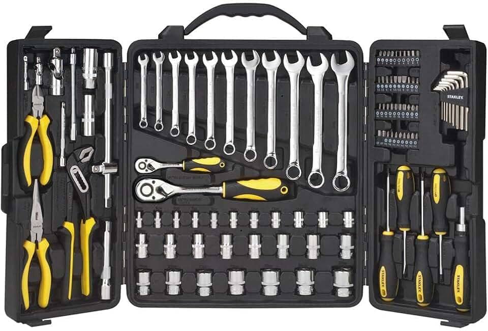 Stanley Mala de Ferramentas 110 Peças com Jogo de Chaves Fenda e Philips, Modelo STMT81244