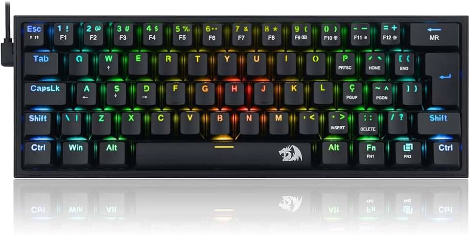 Redragon TECLADO MECANICO GAMER FIZZ RGB PRETO SWITCH MARROM