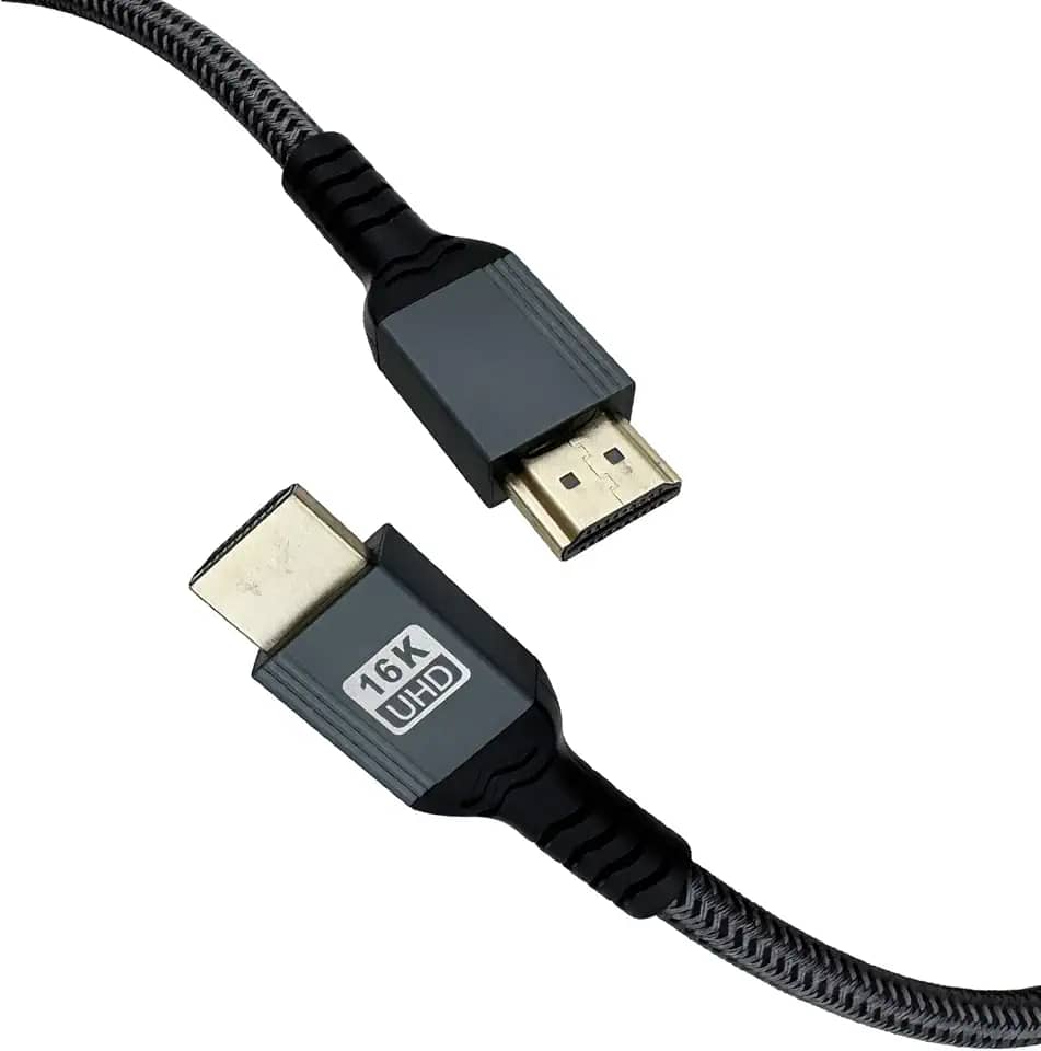 Cabo HDMI 16K 12K 8K 96Gbps, cabo HDMI 2.2 de ultra alta velocidade, suporta 12K @120Hz 8K @240Hz 4K/480Hz HDCP 2.2 e 2.3, nylon trançado, conectores banhados a ouro de alta velocidade UHD 16K (3,3