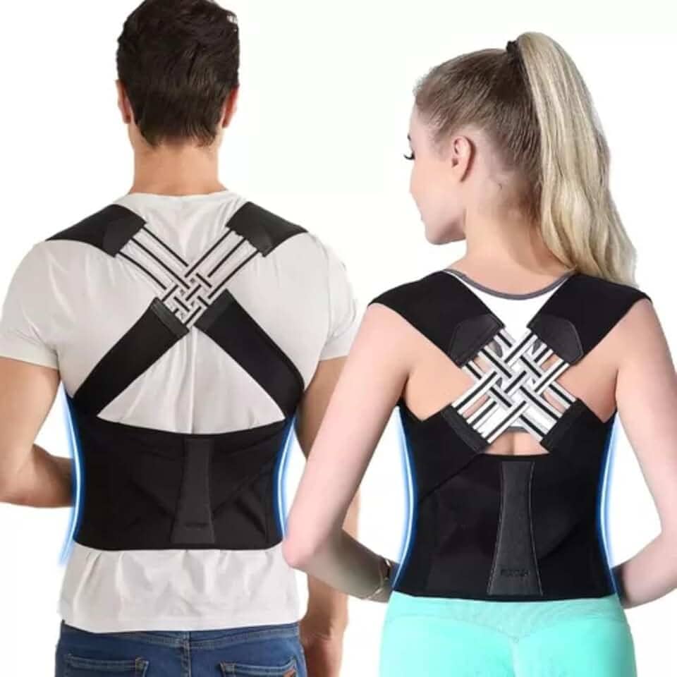 Colete Corretor de Postura Ortopédico Ajustável Postufit – Cinta Lombar e Cervical para Coluna, Alívio de Dores nas Costas, Melhora a Postura e o Sono, Produto - Velcro/unisex G - GG