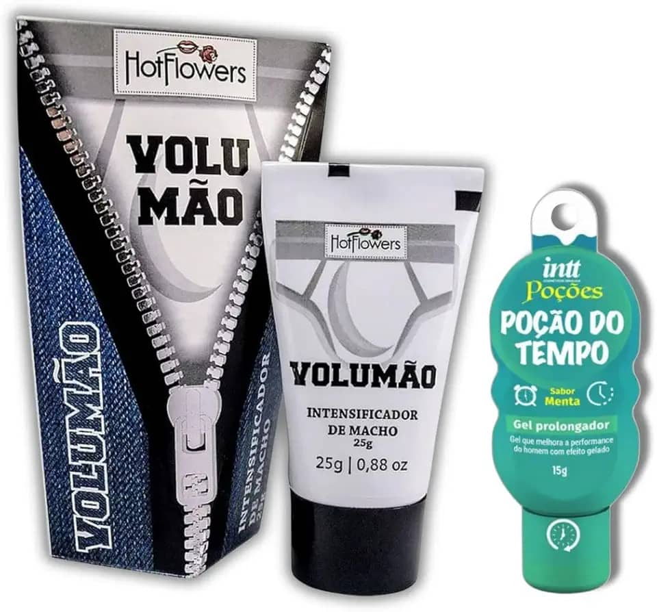 Kit 'Gel Volumizador Masculino Potência Máxima + Gel Prolongador Poção do Tempo' - Aumento Natural, Desempenho Extra, Fórmula de Alta Performance
