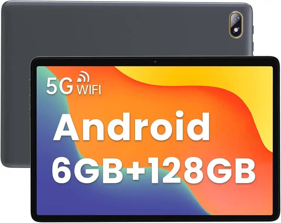 Tablet Android 12, tablet para jogos de 10,1 polegadas, 6 GB de RAM + 128 GB de ROM + expansão de 1 TB, processador Octa-Core MTK8183 de 2,0 GHz, bateria de longa duração, câmera dupla de 5 MP, WiFi