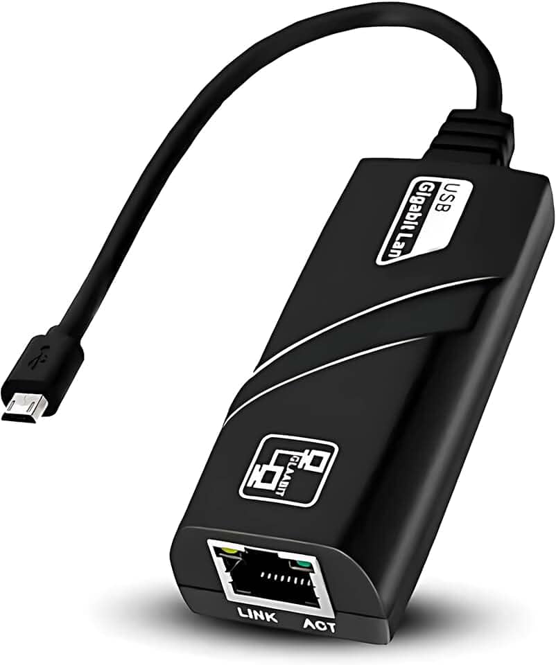 Adaptador de Rede Micro USB para RJ45 Ethernet 10/100 Mbps com Chip Integrado – Plug & Play Compatível com Celulares e Tablets Android OTG