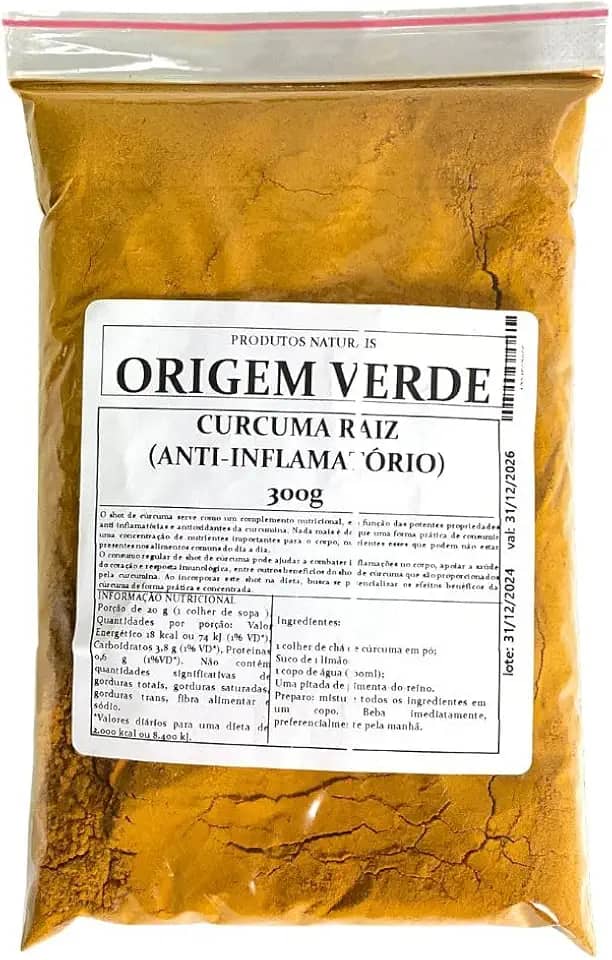 Cúrcuma Açafrão da Terra Raiz 100% Pura 1kg - Origem Verde