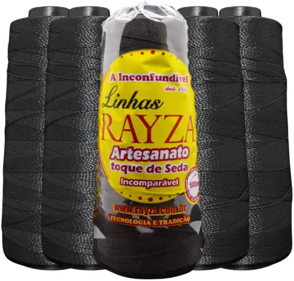 Linhas para crochê Rayza Artesanato Grossa tex 288 - Cor 010 Preto