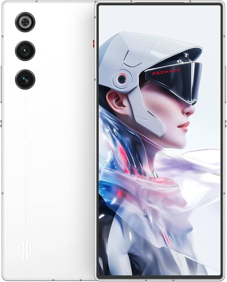 REDMAGIC 10 Air 120Hz Telefone para jogos, 5G Android Smartphone, 12GB RAM+256GB ROM, Snapdragon 8 Gen 3, 6.8" AMOLED Tela cheia, FHD+, 50MP Câmera, Dual-Sim, Celular desbloqueado Branco