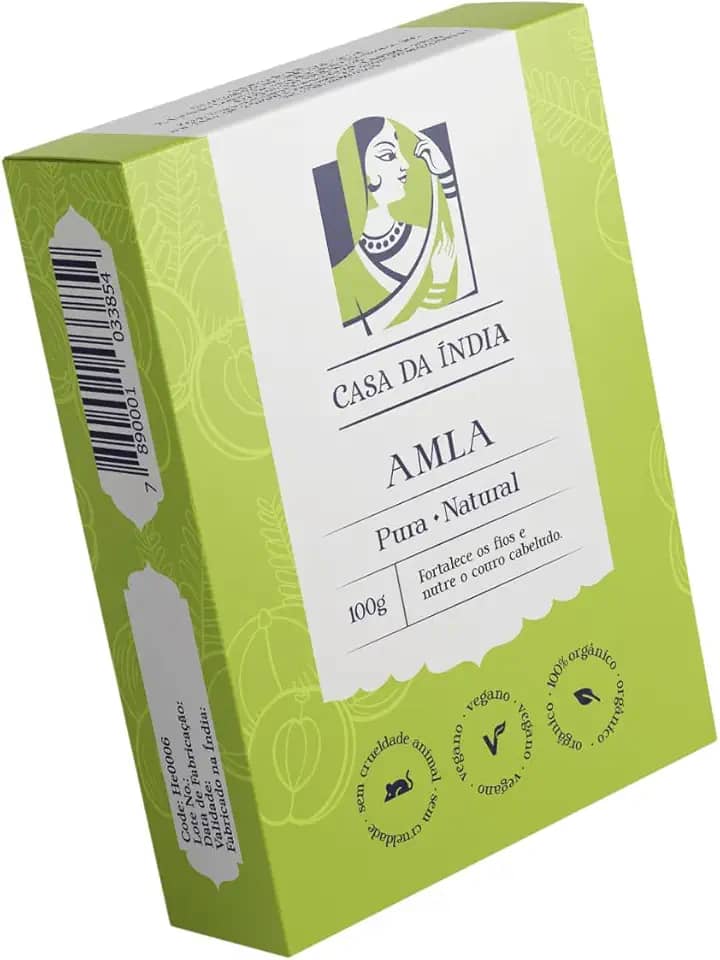 Henna Amla Casa Da Índia Pura 100 G